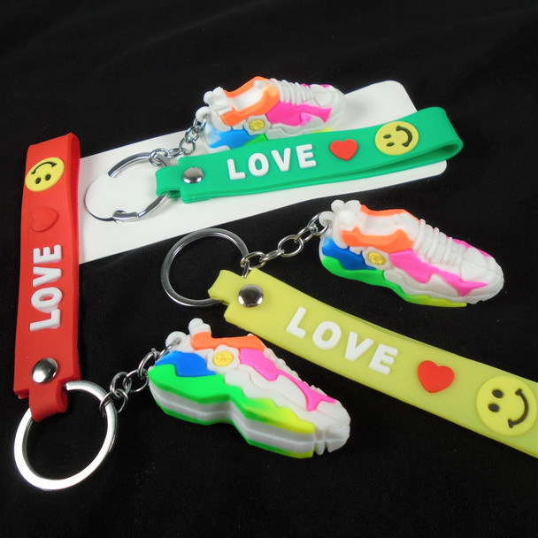 3 in 1 Strap Keychains w/ Hi Fashion Sneaker  Mixed Colors .62 each 