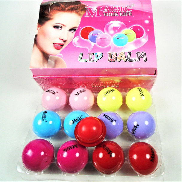 Popular Ball Style Fruit Favor Roll On Lip Balms 24 per display box  .65 ea