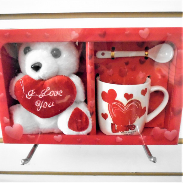 5" Bear,Ceramic Mug & Spoon Gift Set 2 sets per sale White Bear 
