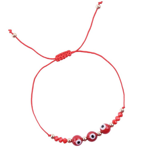 All Red Cord & Red Bead Bracelets w/ Evil Eye Bead Charms   .56 ea