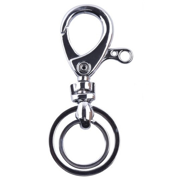 3" Silver Metal  2 Ring Belt Loop Clip On Keychains   .60 ea