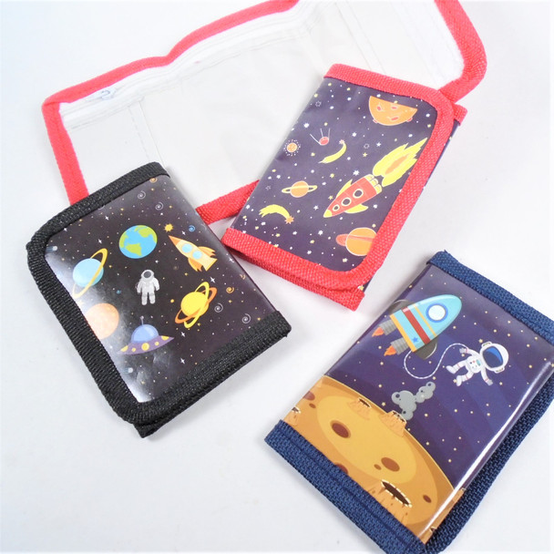 Tri Hold Kid's Outer Space Theme Velcro Wallet  .60 ea