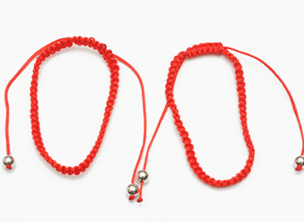  VALUE PACK 2 pk Macrame Red Color Adj. Bracelets  .60 each pk 