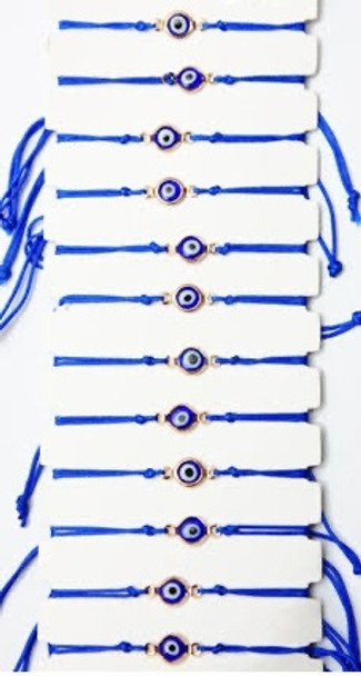 Evil Eye Cord Protection Bracelet Blue Color .60 Each