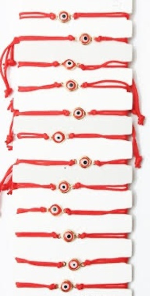 Evil Eye Cord Protection Bracelet Red Color .60 Each