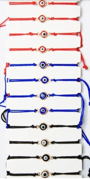 Evil Eye Cord Protection Bracelet Mix Color .60 Each