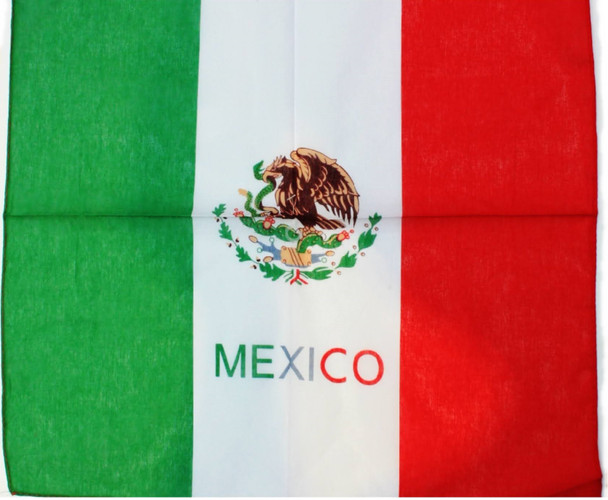 Bandana Mexico Country Flag w/Name 100% Cotton .58 each