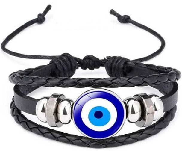 Evil Eye Multi Strand Leather Bracelet .58 Each