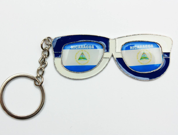 3" Cast Metal Nicaragua Flag Theme Sunglass Key Chains  .60 ea 