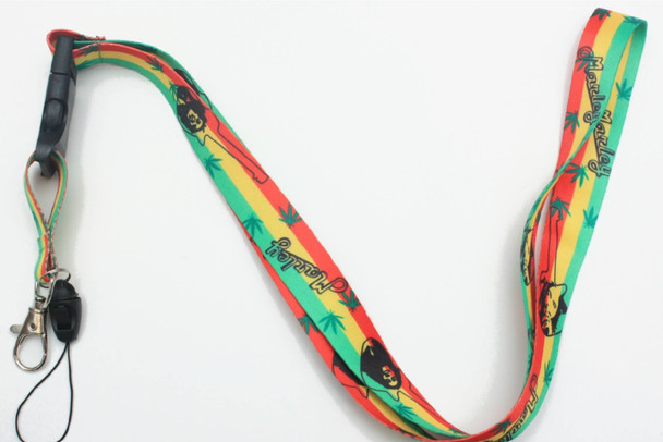 38" Rasta Man Lanyards w/ Key Holder & Clip 12 per pk .60 each