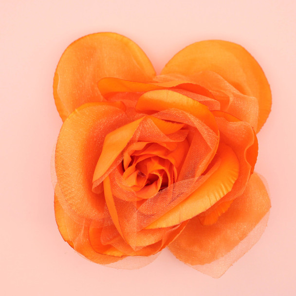 6" All Orange Flower 3 in 1 Bow .62 ea