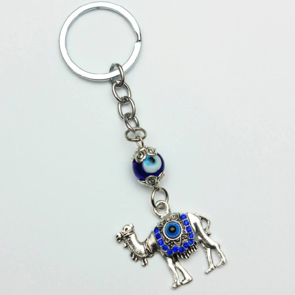 Camel w/ Blue Stones & Evil Eye Beads Keychain .60 Each