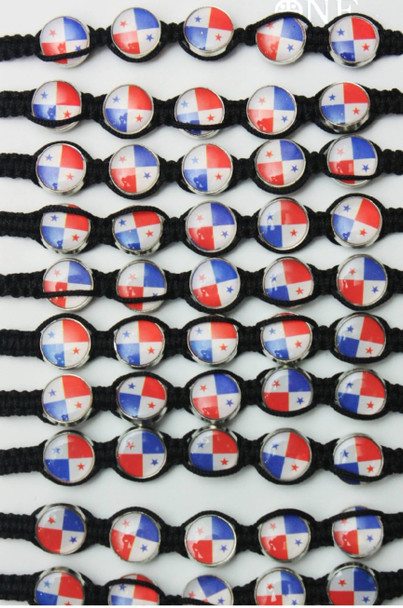 Macrame Panama Flag Theme Bracelets  12 per cd .60  ea