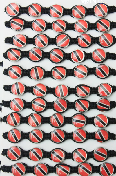 Macrame Trinidad Flag Theme Bracelets  12 per cd .60  ea