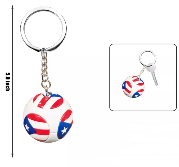 Puerto Rico Soccer Ball Keychain .65 Each