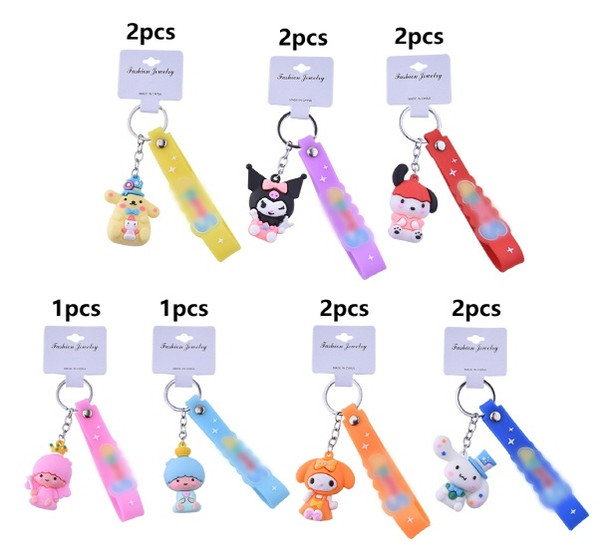 3 in 1 Strap Keychain Mixed Charms .62 each