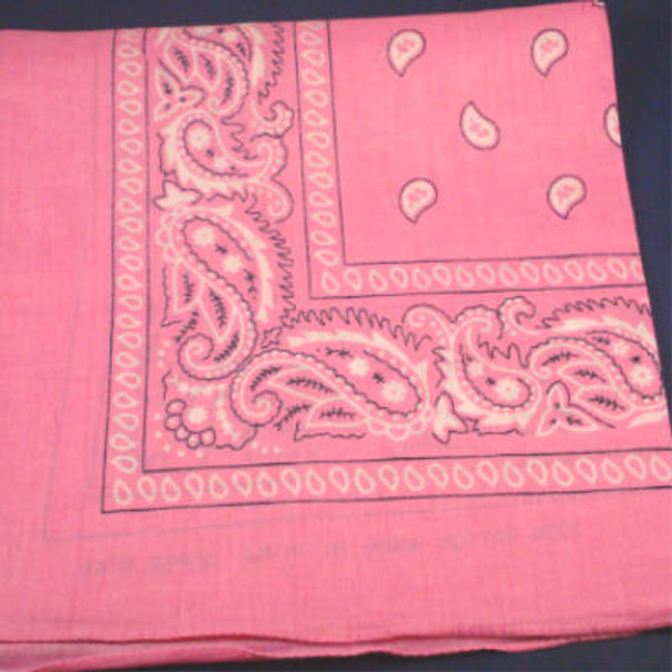 Bandana Light Pink DBL Side Printed 100% Cotton .56 ea