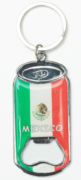 2.5" Metal Beer Can Look Mexico Flag Novelty Keychains  .62 ea