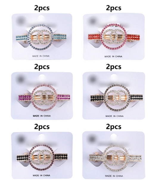 2.5" Infinity Sign Rhinestone Barrette .60 Each