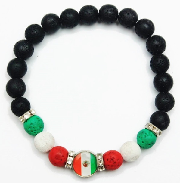 Mexico Theme Stretch Bracelets w/ Lava Rock Beads  .60 ea