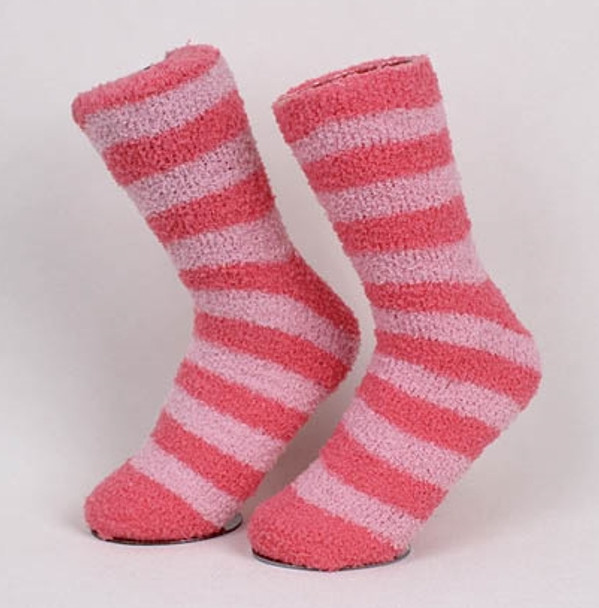 Stripes Print Cozy Fuzzy Socks  Asst Colors .62 per pair 