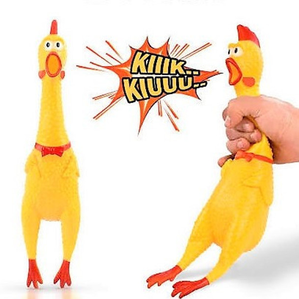 12" Squeeze Sound Screaming Chicken Squeeze Sound Toy .75 Each