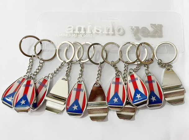 Puerto Rico Bodyboard Shape Bottle Opener Keychain .64 Each 