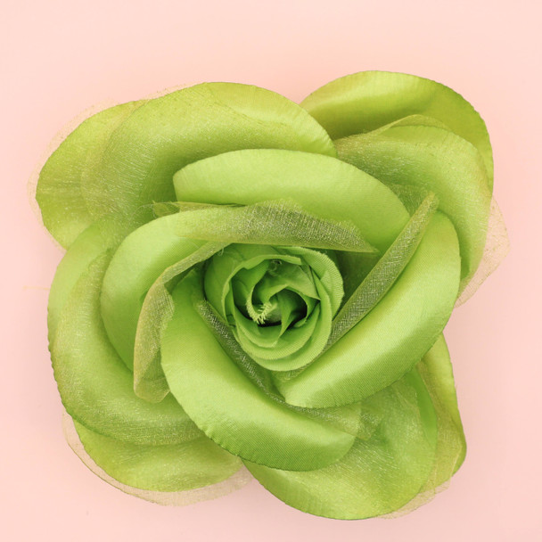 6" All Light Green Flower 3 in 1 Bow .62 ea