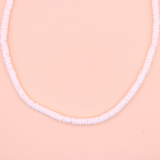 19" Smooth Clam Shell Necklace All White Color $2.25 Each