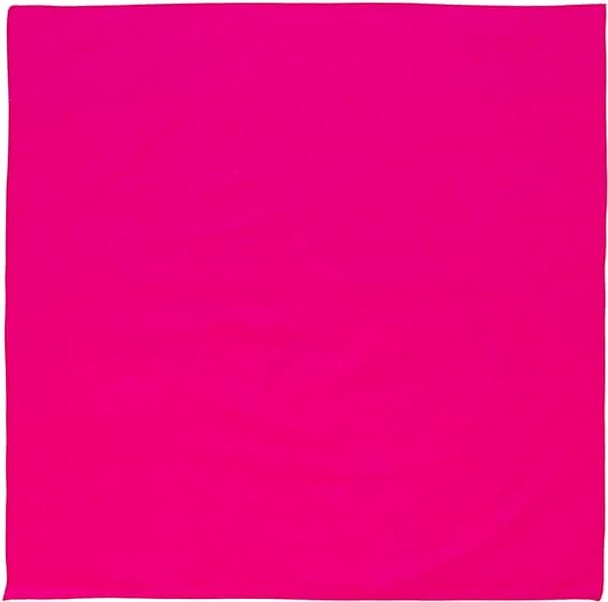 21" Square Cotton Bandana All Fushia SOLID No Print .62 ea