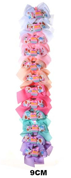 3.5" Easter Theme Print w/ Egg Gator Clip Hair Bow 24 pcs .31 Each