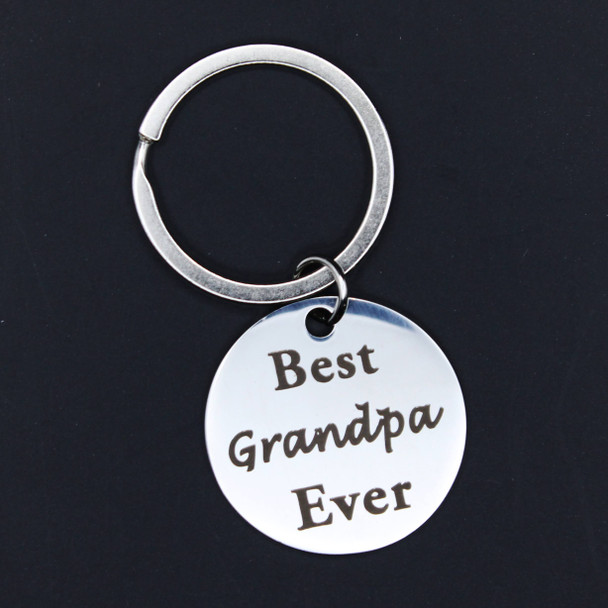 1" Stainless Steel BEST GRANDPA EVER Keychain .70 Each