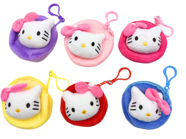 Cute Cat Plush Coin Purses with Clip .68 each