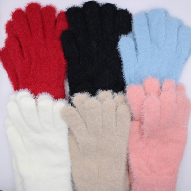 Kids Fuzzy Asst Color Winter Gloves $1.12 each pair
