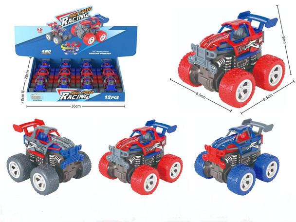 3.3" High Speed Racing 4WD Friction Monster Truck 360° Rotation 12 pcs per display box $1.25 each