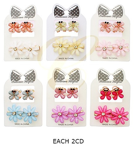 Butterfly & Flower Hair Clip Set .68 each set
