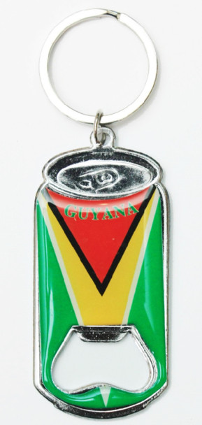 2.5" Metal Beer Can Look Guyana Flag Novelty Keychains  .68 each