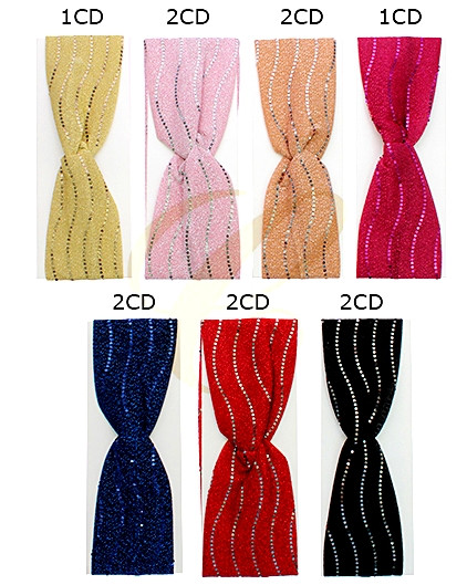 3.2" Twist Knot Glitter Fabric Headband .68 each