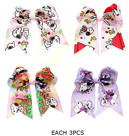 6.9" Novelty Print Gator Clip Hair Bow .68 each