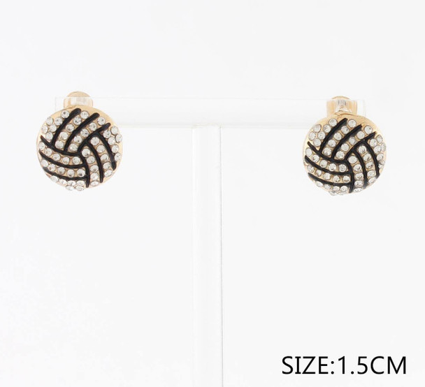 Rhinestone Volleyball Stud & Drop Earrings .68 each pair