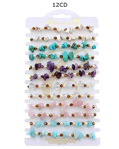 Chip Beaded Adjustable Cord Bracelet .68 each