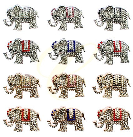 1.5" Sparkling Elephant Brooch .68 each