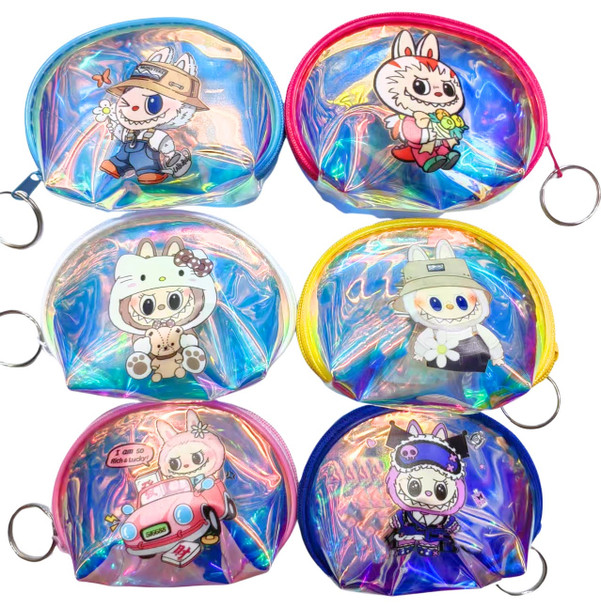 4.3" Holographic Cute Monster Coin Purse Keychain .68 each