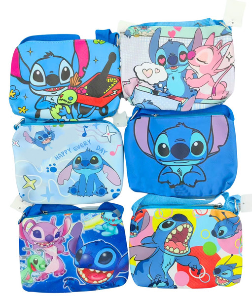 8.3"x 6" Novelty Large Zipper Side Bag w/ Adj. Strap 12 per pk $1.00 each