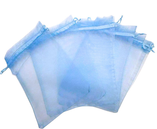4" X 6" Light Blue See Thru Lace Jewelry/Gift Bags 36 per pk .22 each
