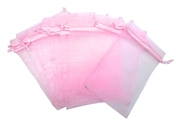 5" X 7" Light Pink See Thru Lace Jewelry/Gift Bags 36 per pk .22 each