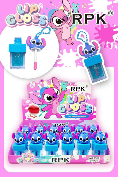 Novelty Glitter Moisturizing Lip Gloss Keychain 24 pcs per display box .62 each