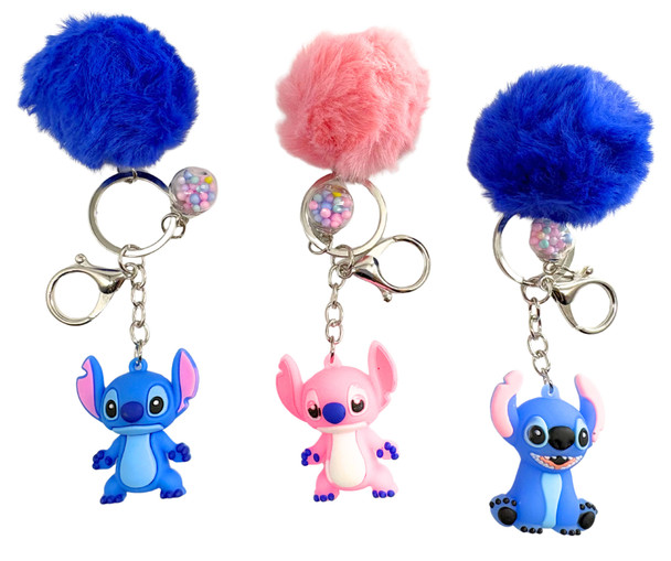 Novelty Doll Keychain with Pom Pom & Charm Ball .68 each
