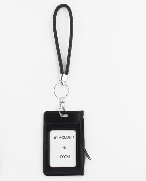 All Black Faux Leather ID Holder Wallet with Wristlet Strap .68 each