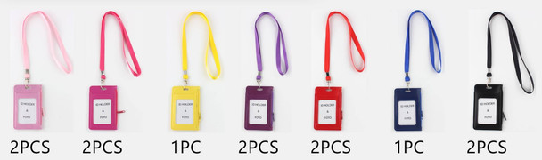 Asst Color Faux Leather ID Holder Wallet with Lanyard .68 each